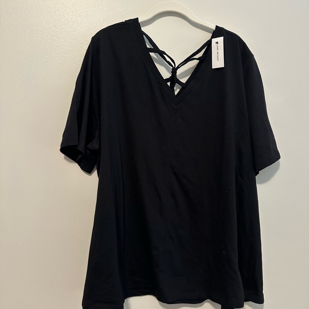 NEW Lane Bryant Black V-Neck Women's Top Size 22/24